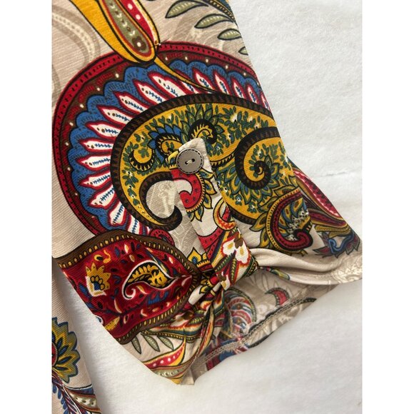 Jules & James 4XL Womens Paisley Print Tunic Top 3/4 Sleeves Handkerchief Hem - Picture 5 of 5